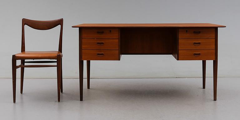 SKRIVBORD MED STOL, Danmark, 1900-talets andra hälft.