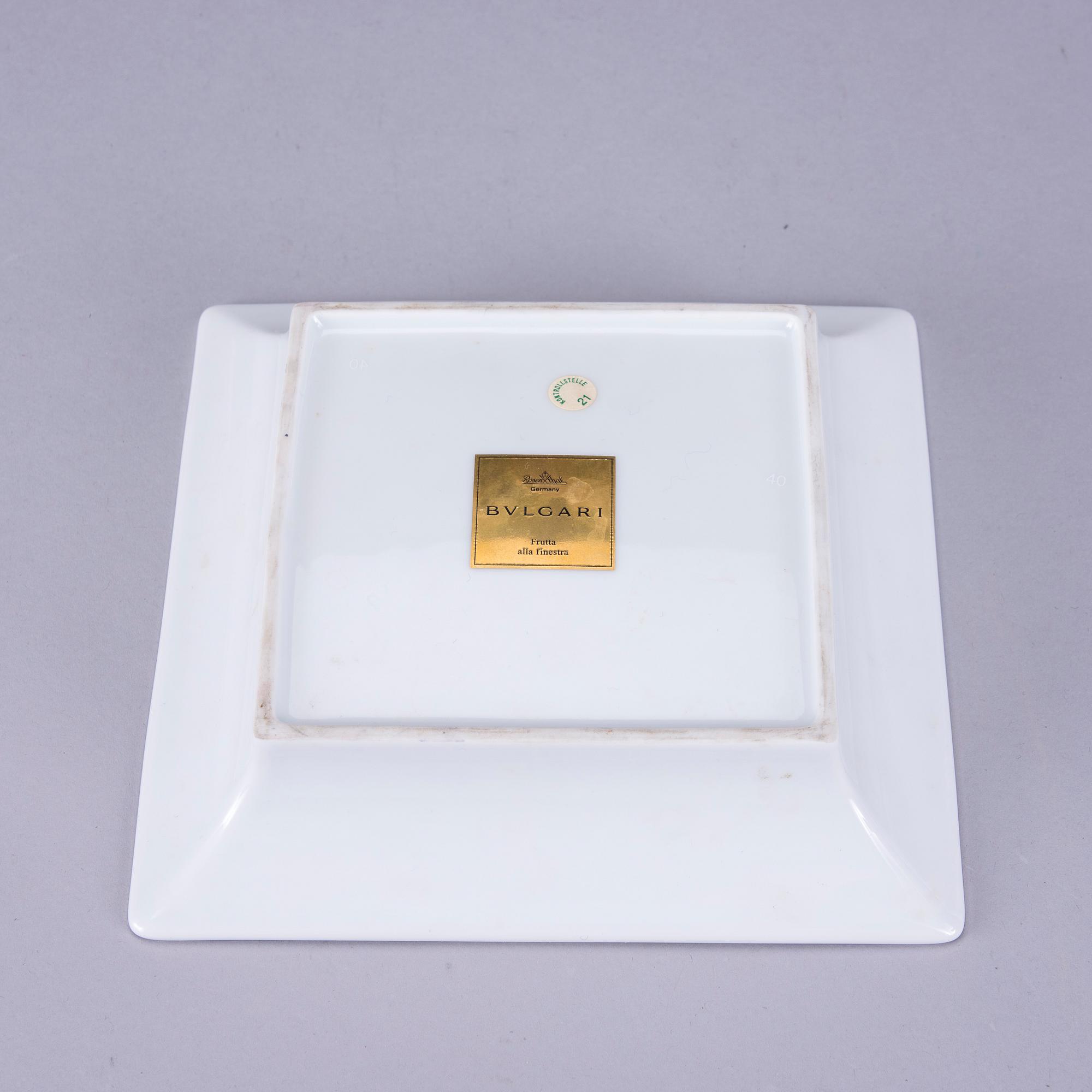 SERVISDELAR, 2 st, porslin, "Frutta Alla Finestra", Rosenthal BVLGARI.