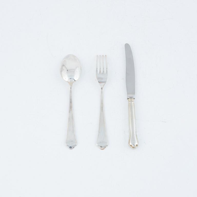 Cutlery set, 30 pieces, silver, "Chippendale", mostly GEWE, Eskilstuna, 2000-2001.