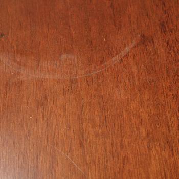 A late Gustavian style mahogany dining table in two parts, ca 1900.
