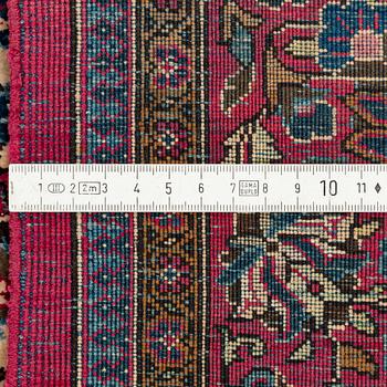 An antique silk Kashan rug, ca ca 200 x 124 cm.