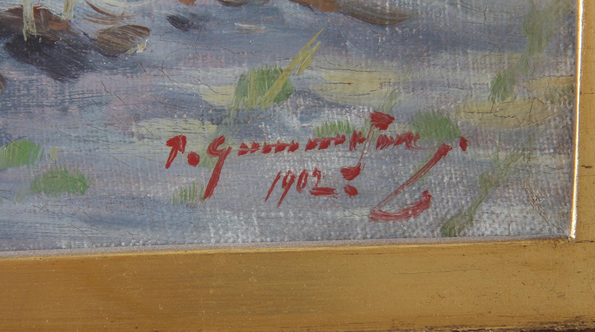 GUMMESON, PER. Olja på duk, sign o dat 1902.