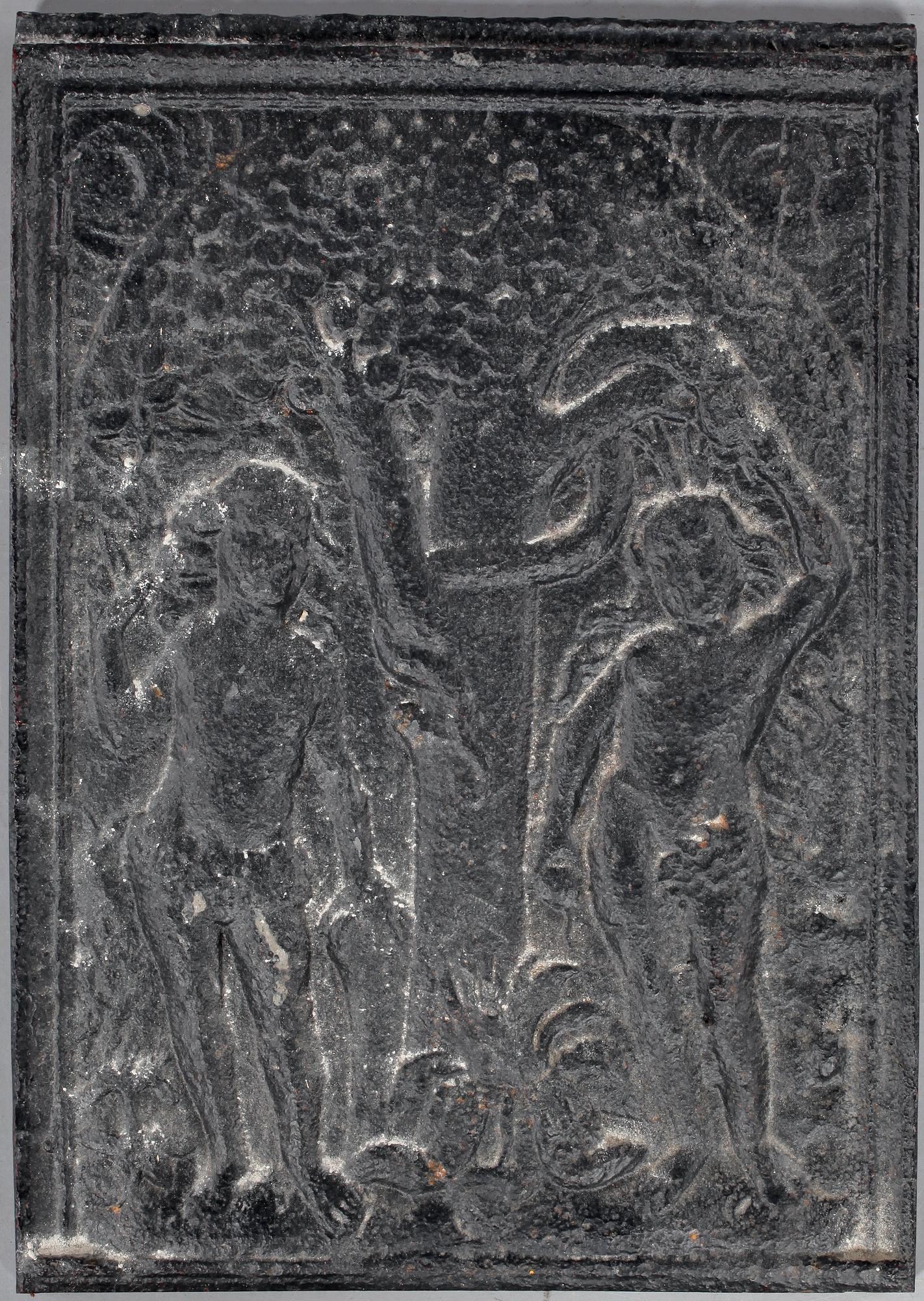 SÄTTUNGSPLATTA, gjutjärn, 1700/1800-tal.