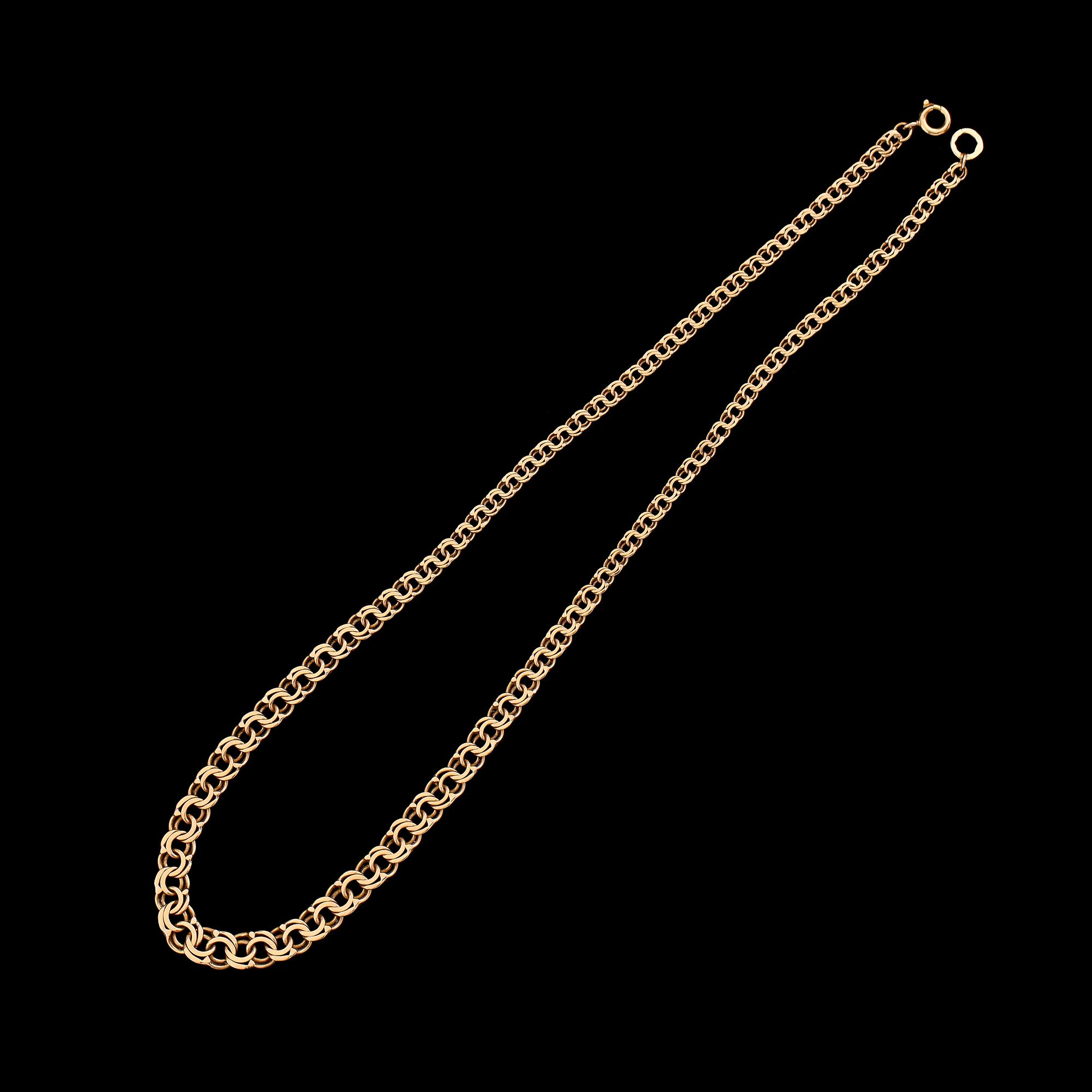 COLLIER, 18K guld, bismarcklänk.  Vikt ca 15 g.