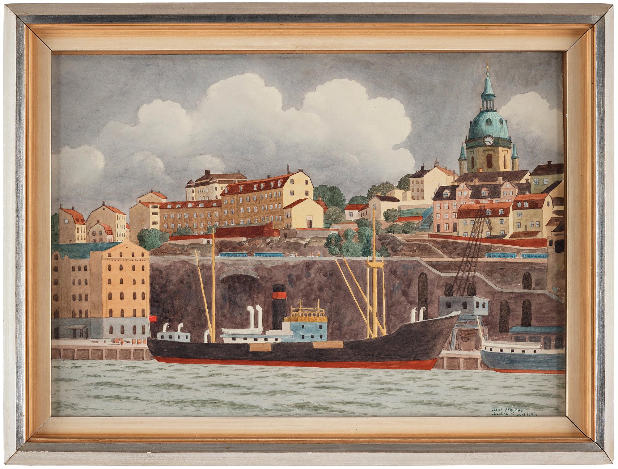 Oskar Bergman, "Stadsgården, Stockholm" (View over the quayside at Stadsgården, Stockholm).
