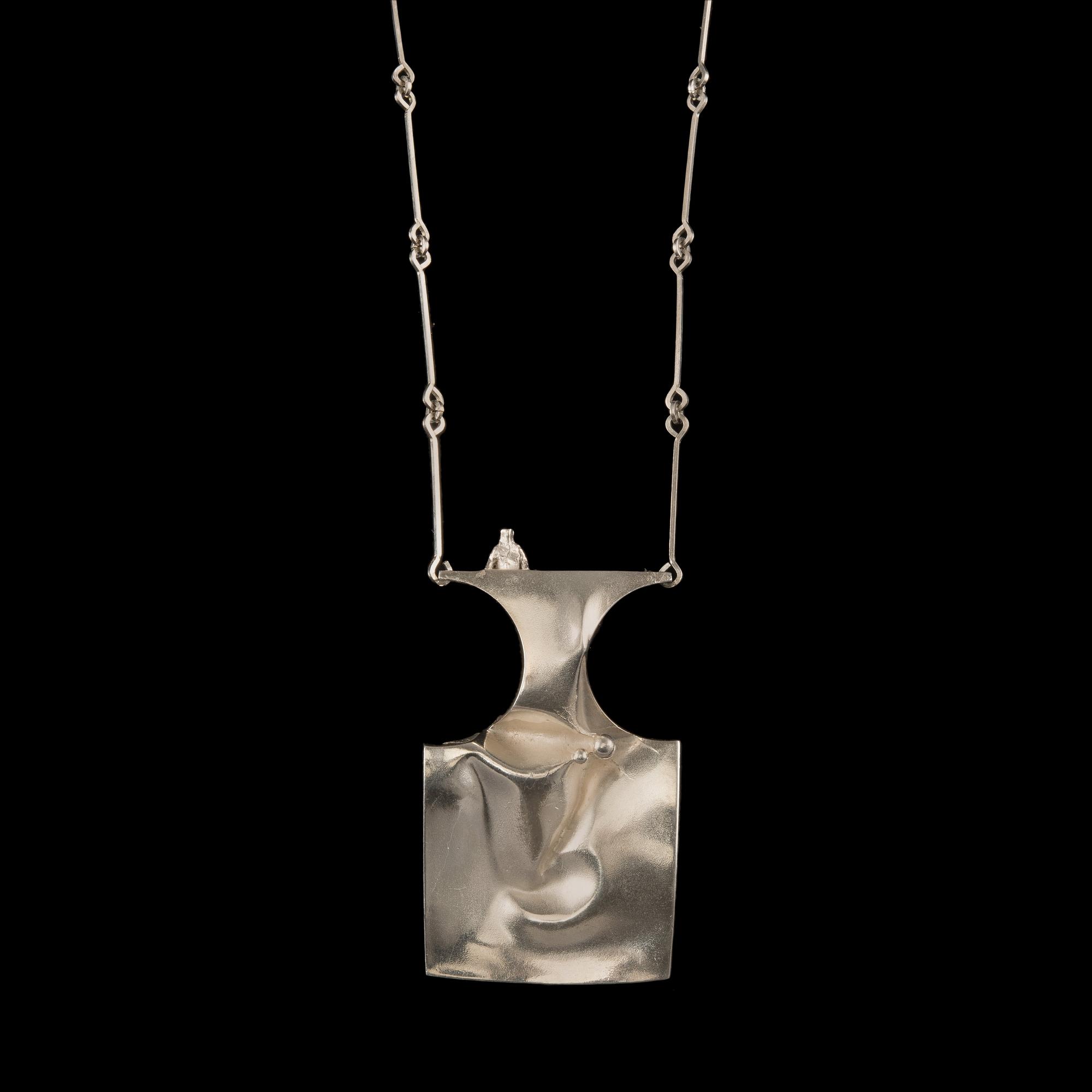 Björn Weckström, HALSSMYCKE, silver, "Barbarella", Lapponia 1973. Vikt 61 g.