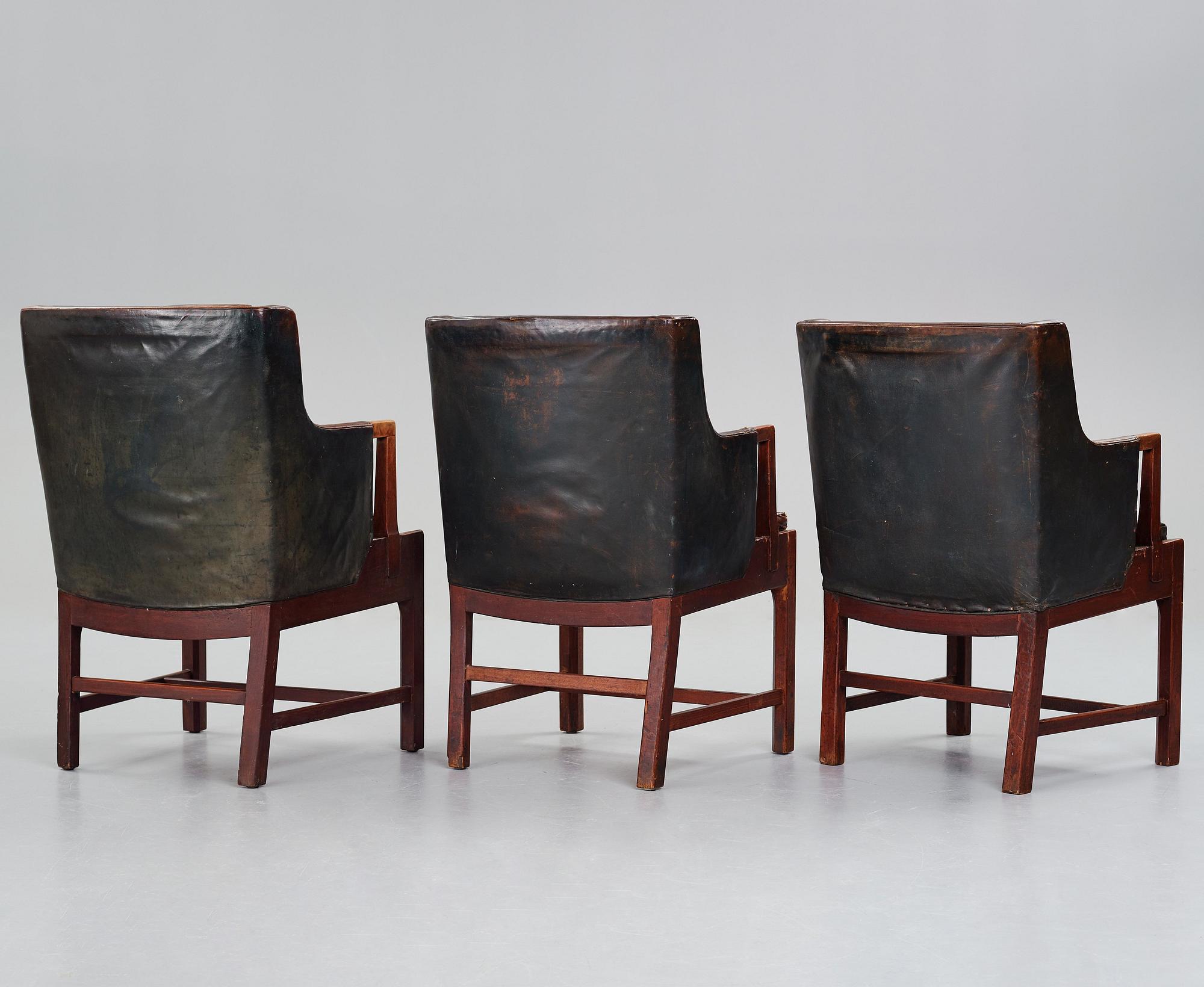 HANS J WEGNER & PALLE SUENSON, 3 similar chairs for "M/S Venus" in 1948, by cabinetmaker Palle Suenson, Denmark.