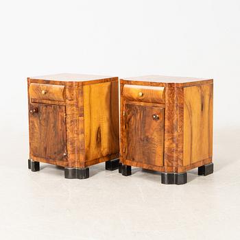 Nightstands, a pair, Art Deco, first half of the 20th century.