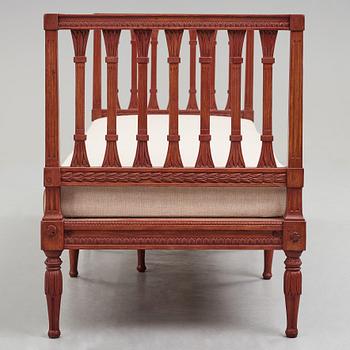 STOLAR, ett par, och SOFFA, av Ephraim Ståhl (mästare i Stockholm 1794-1820), sengustavianska, omkring år 1800.
