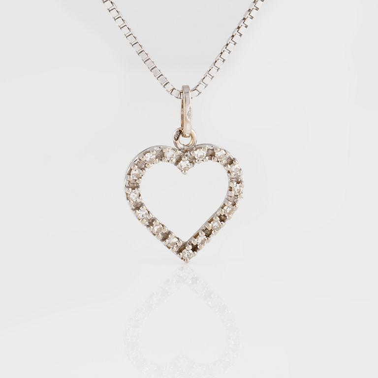 HÄNGE, 18K vitguld med åttkantslipade diamanter. Vikt 5,2 gram.