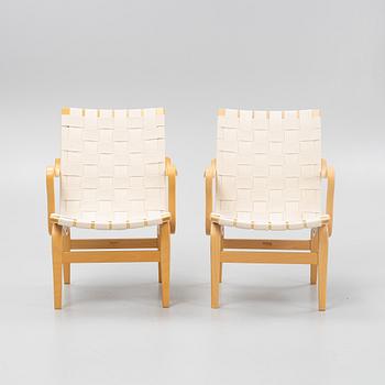 Bruno Mathsson, a pair of 'Eva' armchairs, Bruno Mathsson International, Värnamo, Sweden 2004.