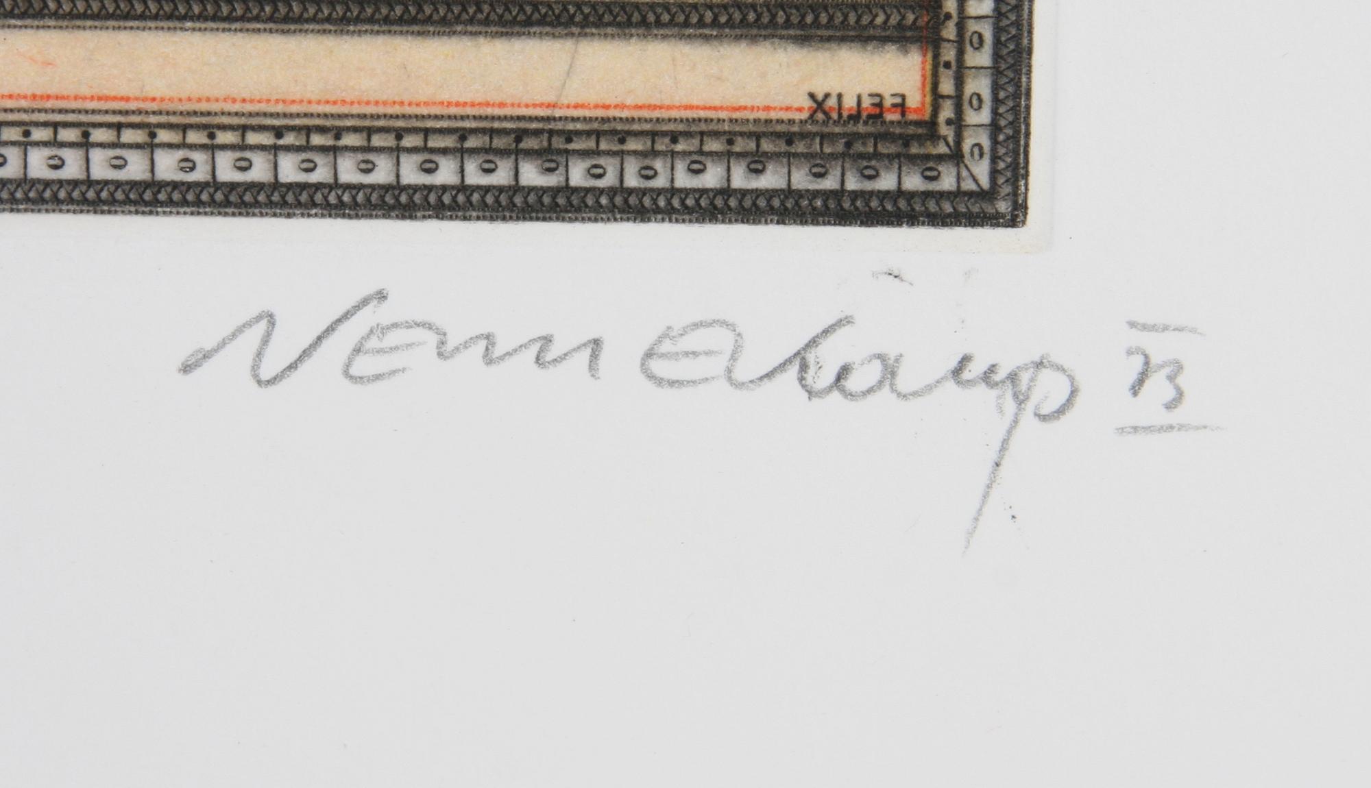 VENNEKAMPF, JOHANNES. Färgetsningar, 2 st, sign o numr 80/100 resp 28/100.