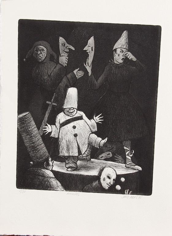 PARTI GRAFIK, 8 delar. Bla Stig Claesson.