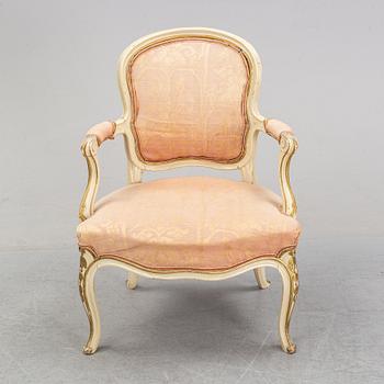 A mid 18th Century rococo armchair.