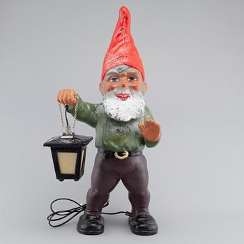 A ceramic gnome with lantern by Heissner, Germany, second half of the 20th century.