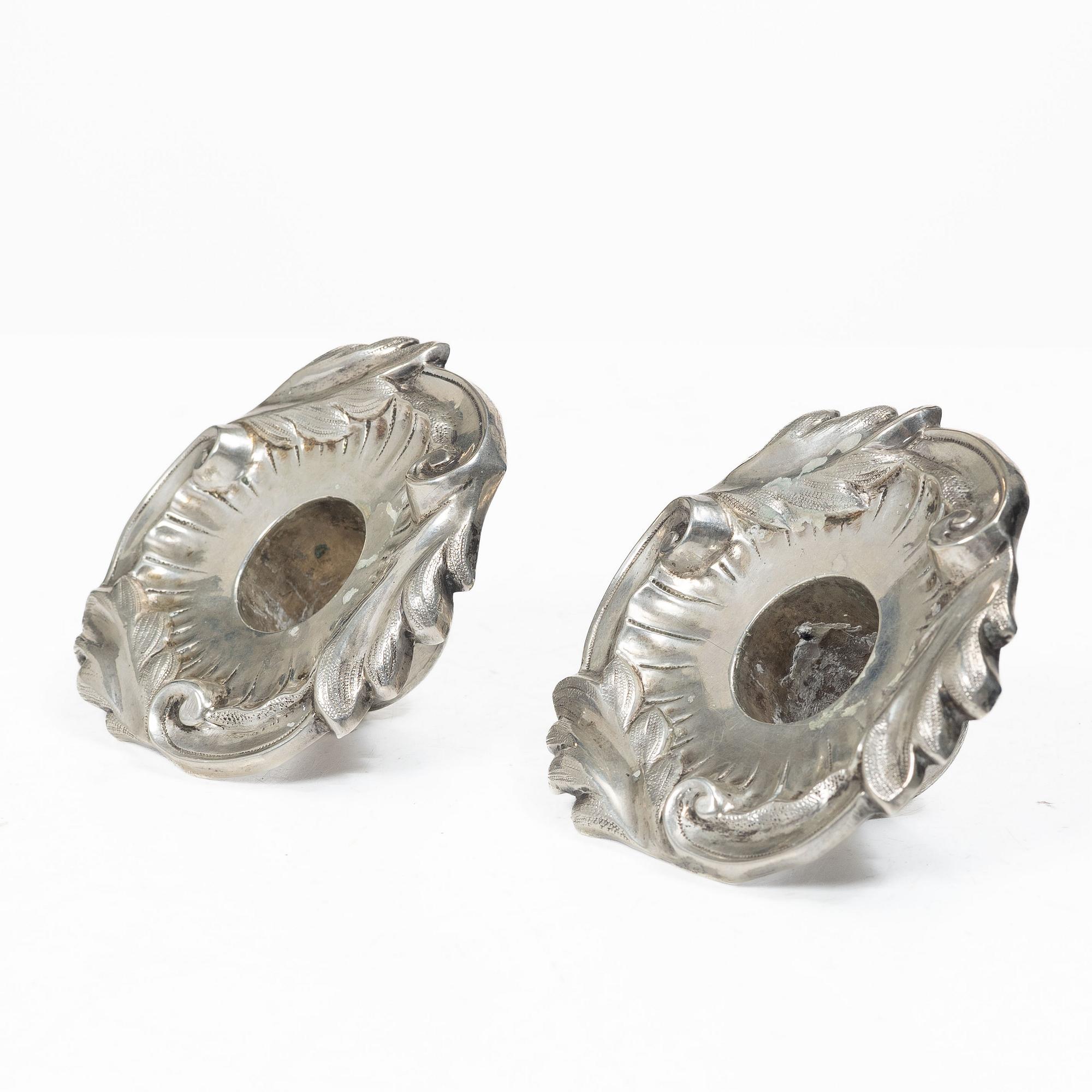 Otto Lindeberg, candle sconces, a pair, silver, Stockholm 1866.
