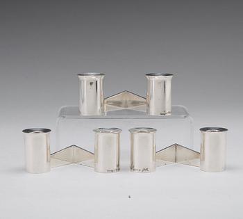 Claës Giertta, ljusstakar, 3 stycken, sterling silver, Stockholm 1969.