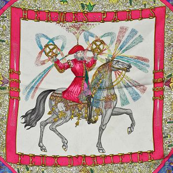 SCARF, jaquardvävt silke, "Feux d'Artifice", Michel Duchene, Hermès, Paris.