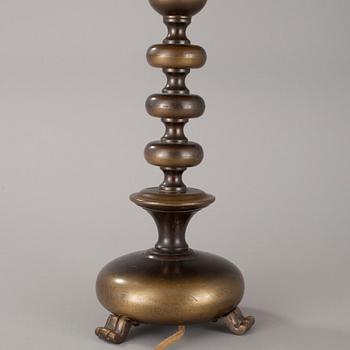 BORDSLAMPA, metall, 1930-40-tal.