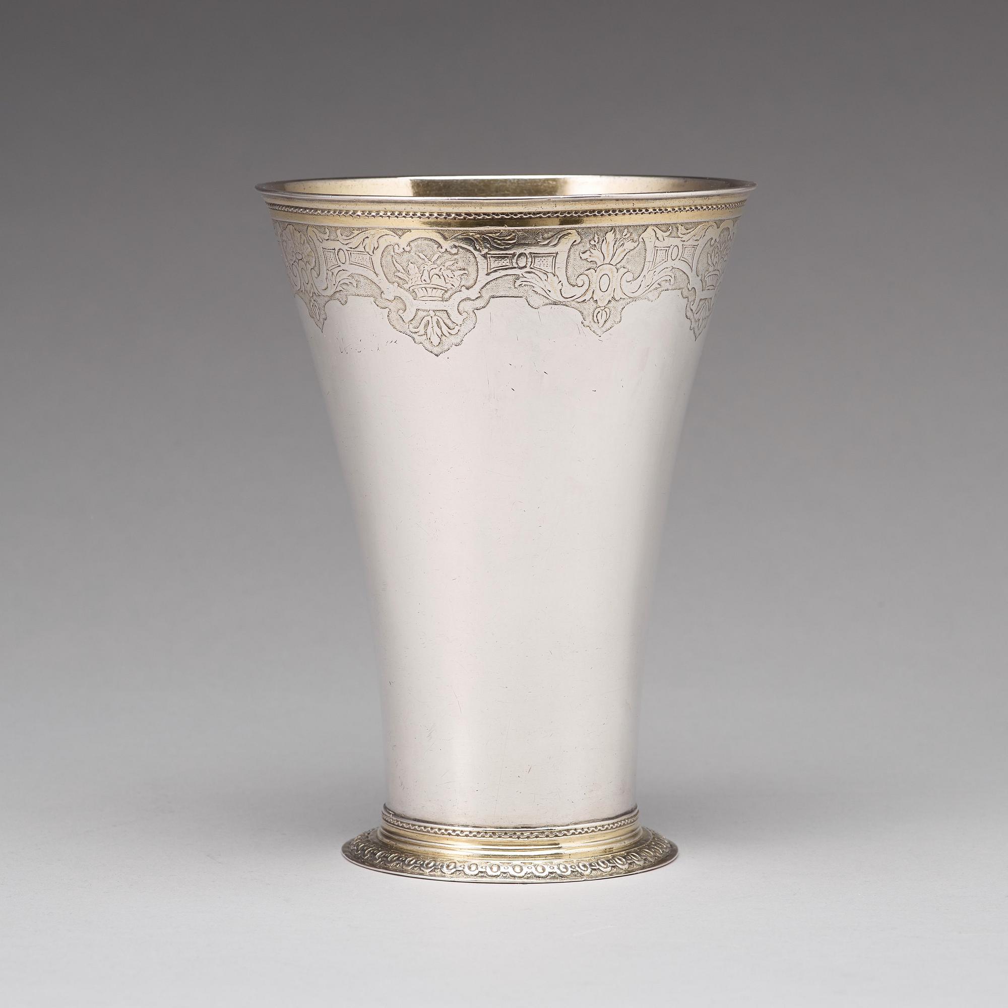 Gustaf Stafhell d ä, bägare, silver, Stockholm 1742.