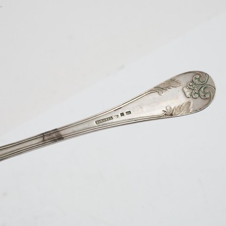 Seven Swedish silver spoons, 1792-1882.