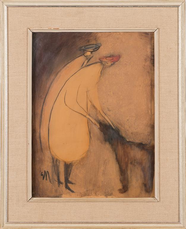 Elvi Maarni, sekatekniikka, signeerattu.