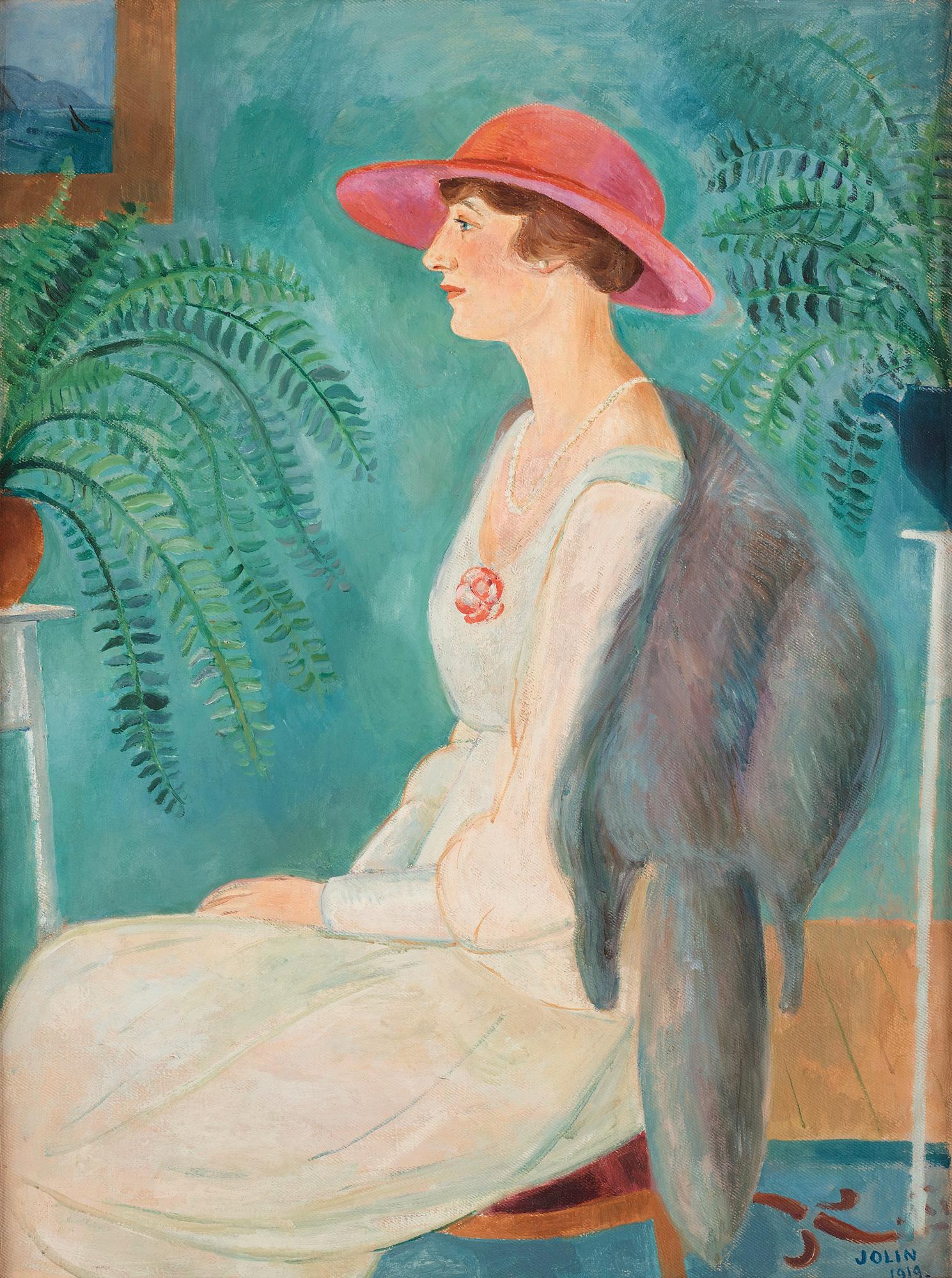 Einar Jolin, A woman with pink hat.