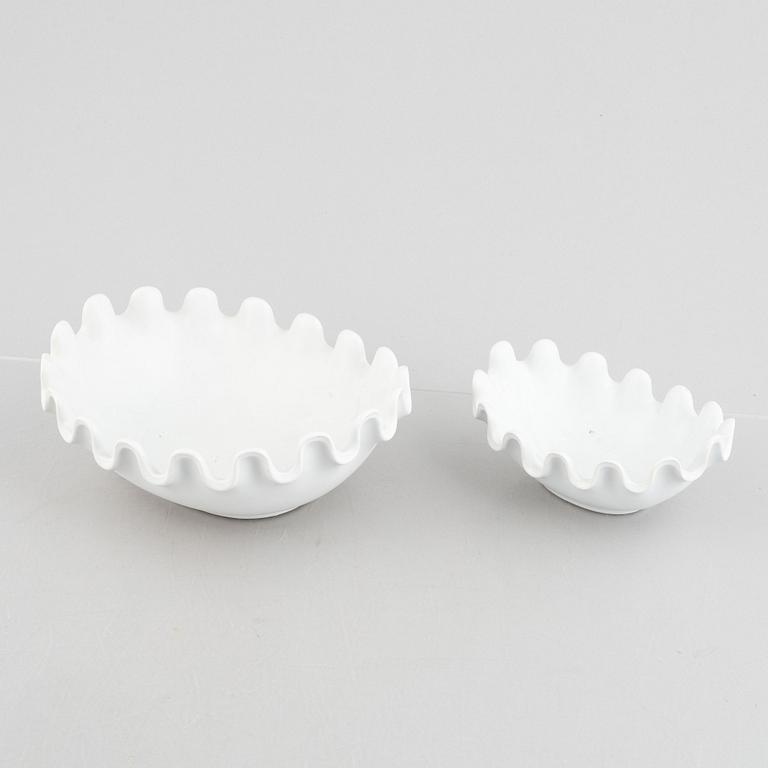 Wilhelm Kåge, skålar, 3 st samt vas, "Våga", Gustavsberg.