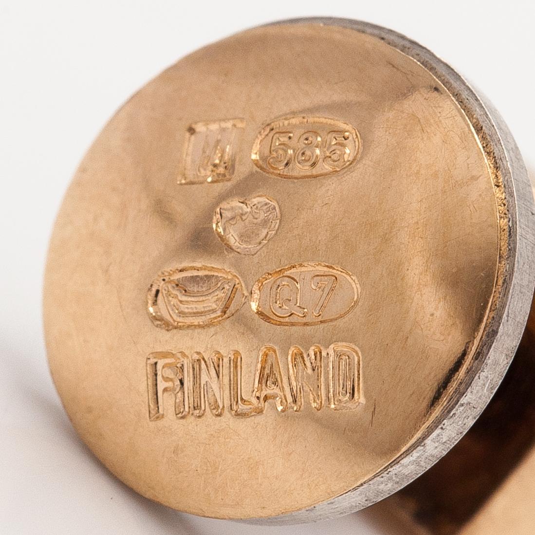 Björn Weckström, Frakkinappipari "Vuoret", 14K kultaa ja hopeaa. Lapponia 1970.