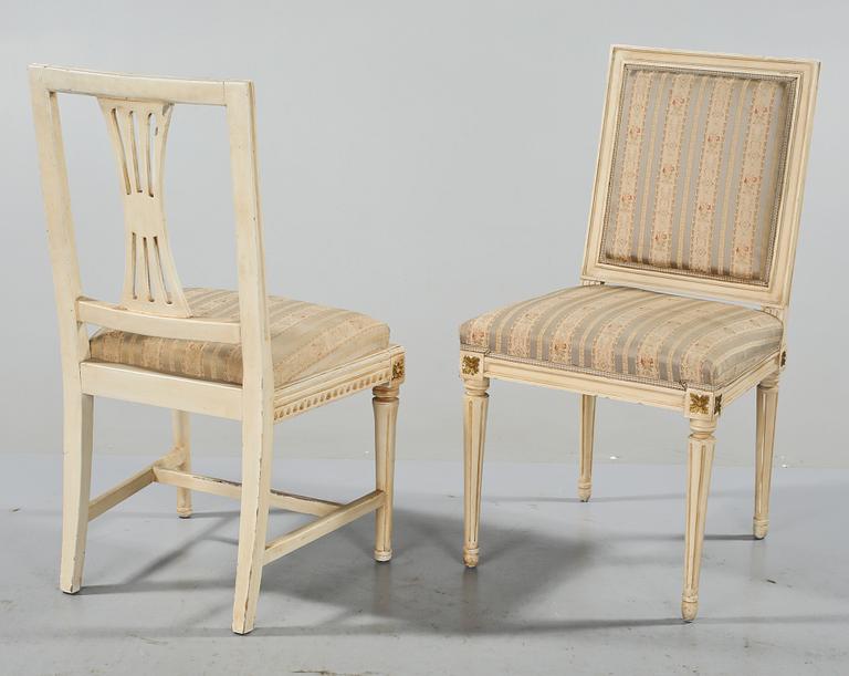 STOLAR, 5 + 2 st, gustaviansk stil. Omkring sekelskiftet 1900.