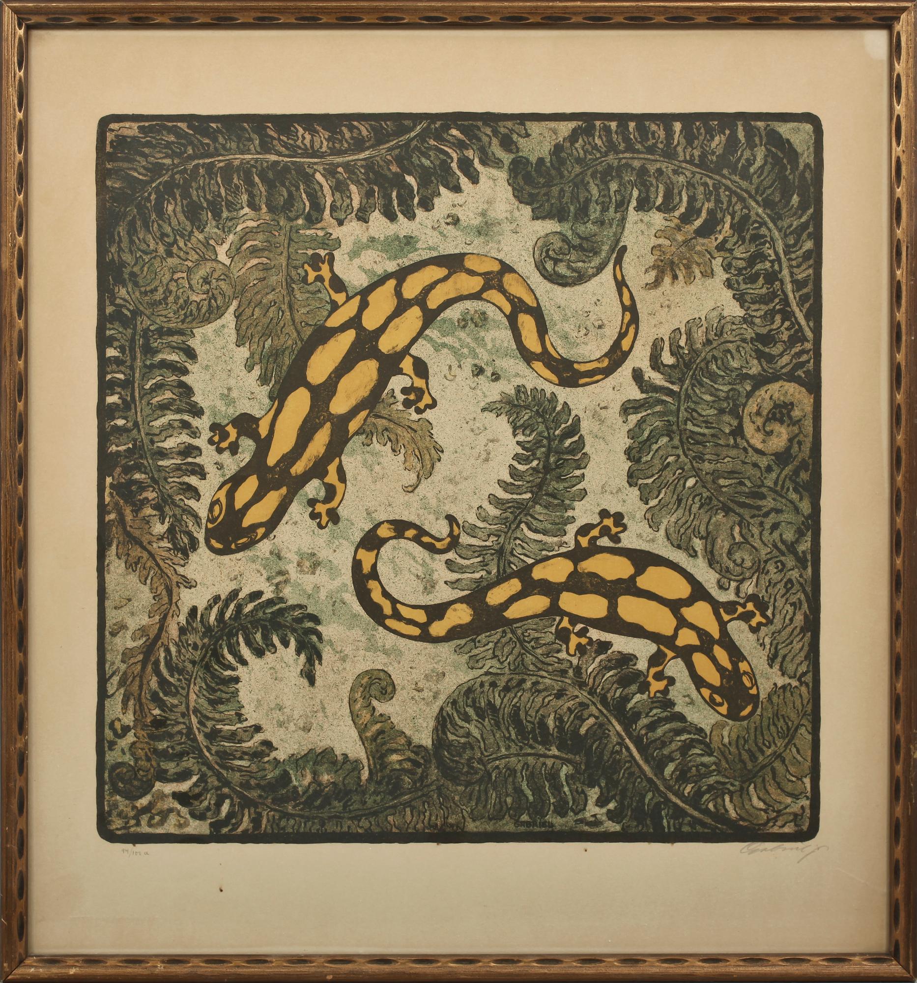 OKÄND KONSTNÄR, 4 st, litografier, sign Gabriel o numr 69/100, 75/100, 94/100 resp 97/100, 1900-talets mitt.