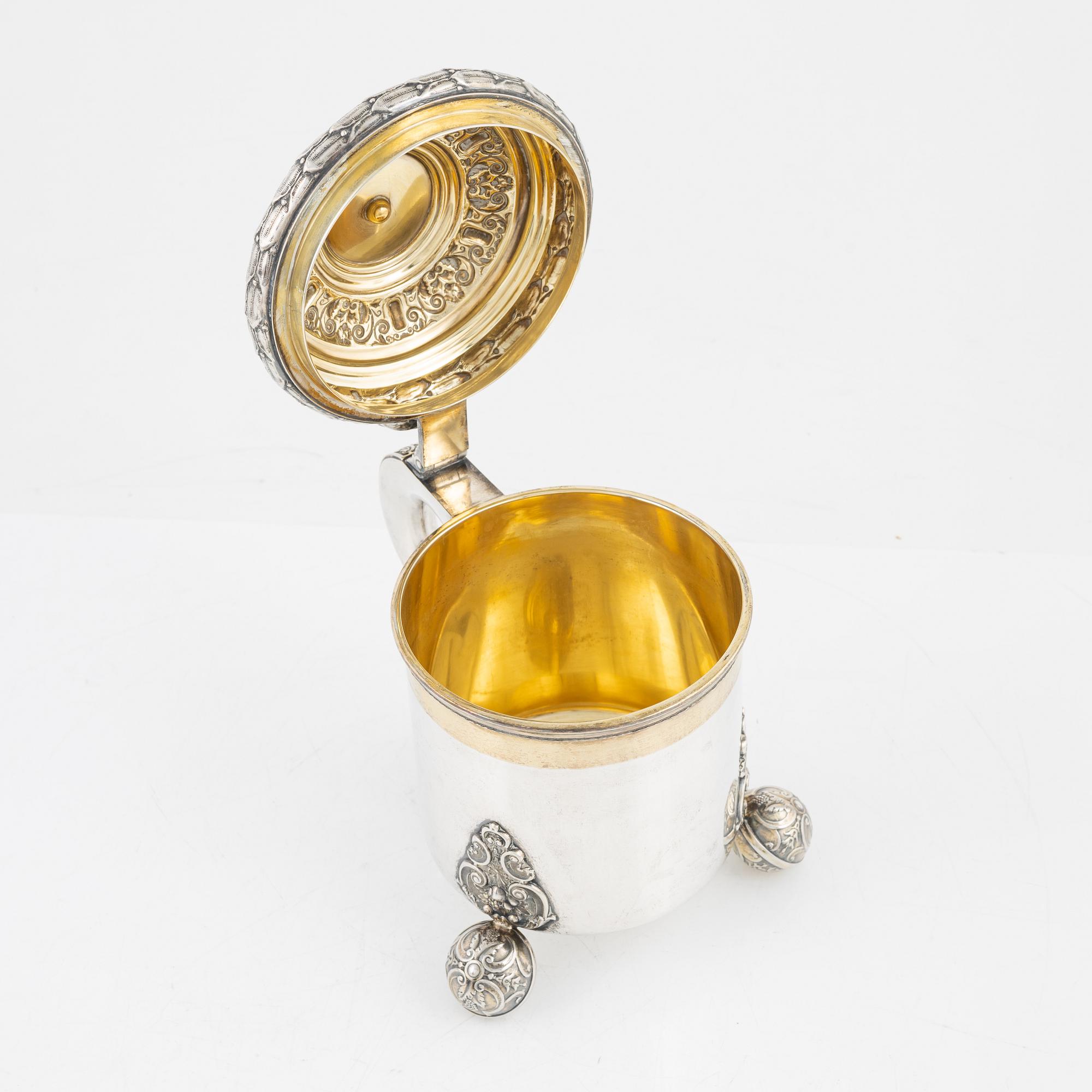 A Swedish Silver Tankard, mark of CG Hallberg, Stockholm 1952.