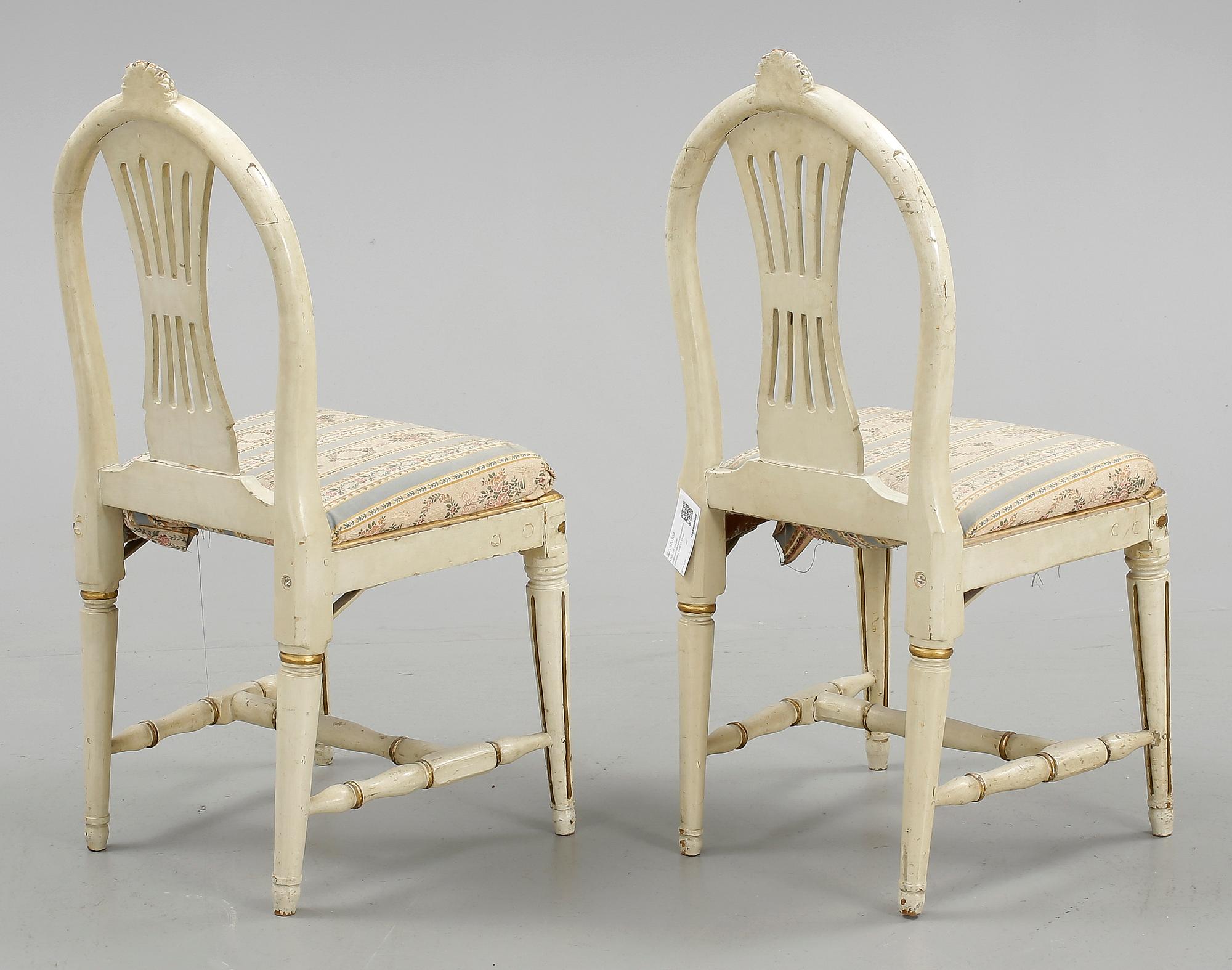 STOLAR, ett par, gustavianska provinsarbeten, Lindome, sent 1700-tal.