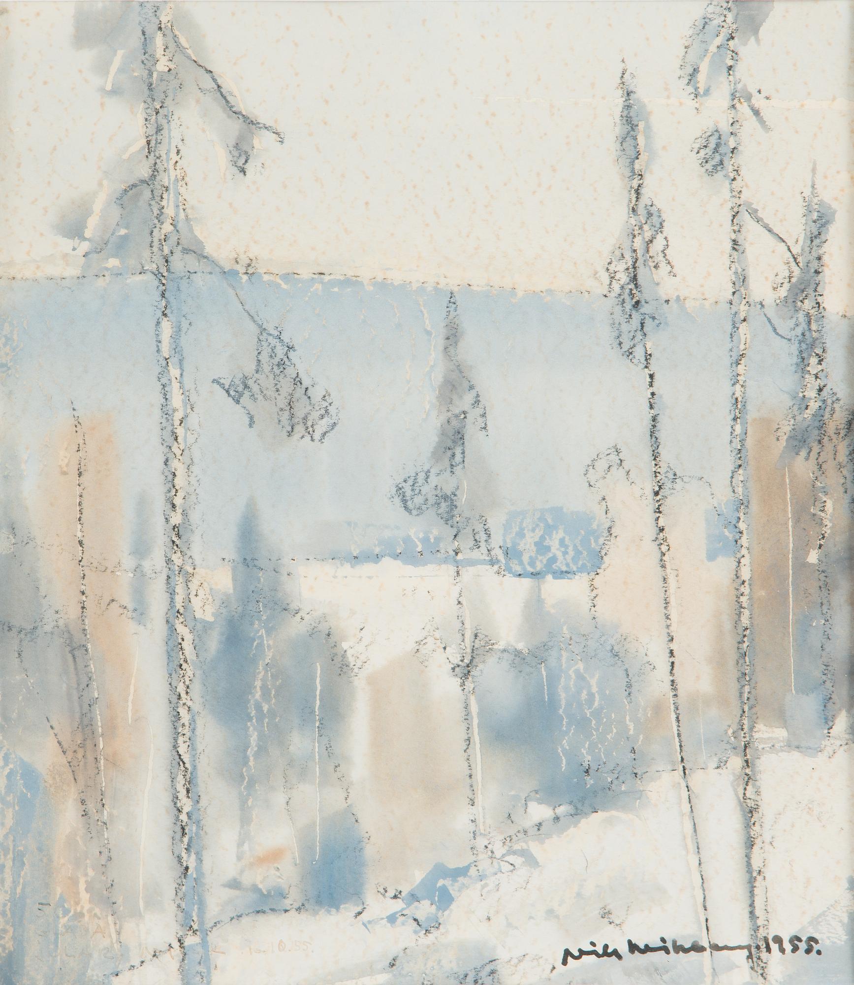 Nils Wikberg, Landskap, akvareller, 3 st.