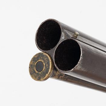 Percussion gun, double barreled, second part of the 19th century.