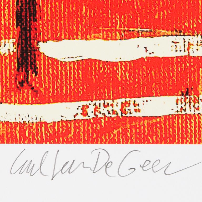 Carl Johan De Geer, lithograph in colours, signed 10/30.