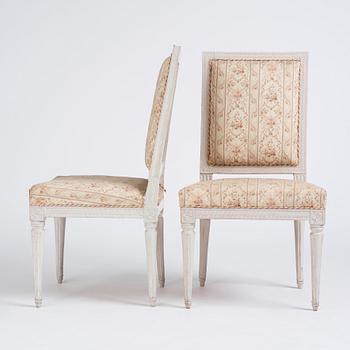 A pair of Gustavian chairs by J. Lindgren (master in Stockholm 1770-1800).