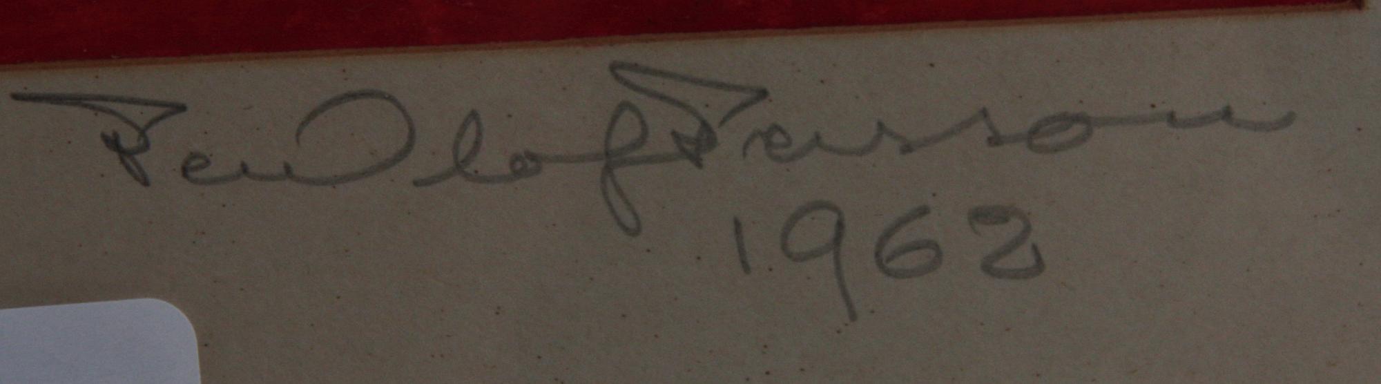 BJERKE-PETERSEN, VILHELM och PERSSON, PER-OLOF. Litografi resp pastell, sign.