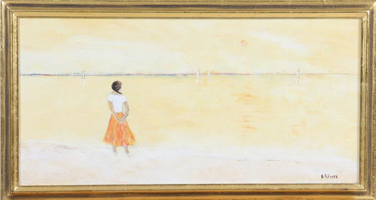 BODIL RÖSSEL, olja på duk, sign.