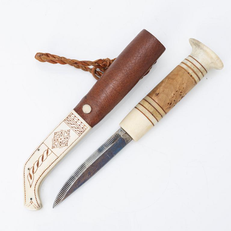 Bengt Olaf Unga, half-horn knife, signed and dated 1977.