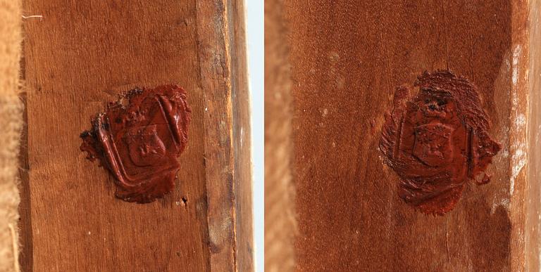 A pair of Gustavian late 18th century armchairs.