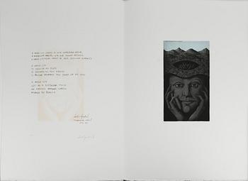 MAPP med sju etsningar av Jörgen Boberg med poesi av Knud Holten, "Separated Yearnings", signerade, 1979.