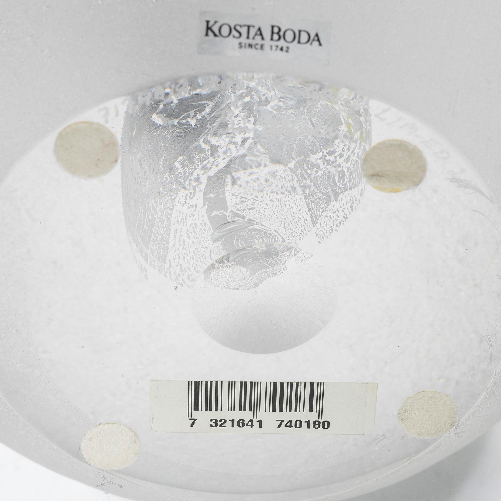 Bertil Vallien, Glass sculpture, Kosta Boda, signed and numbered.
