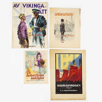 Gunnar Widholm, Book illustrations, 4 pieces.