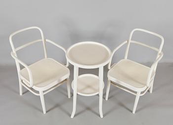 KARMSTOLAR OCH BORD, 3 delar, Josef Hoffmann, Thonet, 1900-talets första hälft.