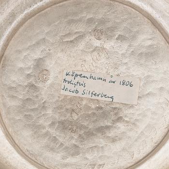 An early 19th-century glass and silver tankard, Copenhagen, Denmark 1809.