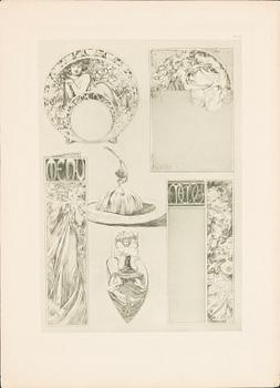 ALPHONSE MUCHA, efter, 5 planscher.