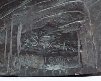 INTO SAXELIN, brons, signerad och daterad- 1914.