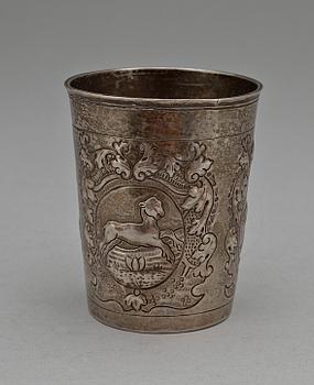 BÄGARE, silver, Ryssland, trol 1736. Tot vikt ca 69g.