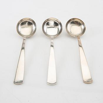 Jacob Ängman, bouillon spoons 12 pcs. "Rosenholm" silver GAB Stockholm 1956.